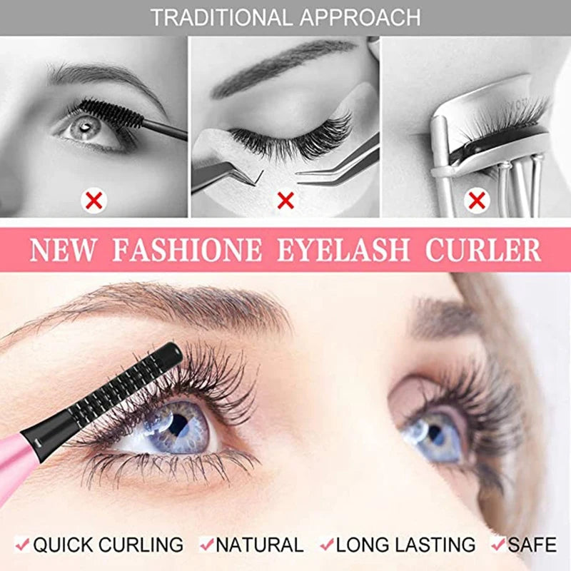 Heated Eyelash Curler Portable USB Rechargeable 4 Temperature Adjustable with LED Digital Display Styling Tool