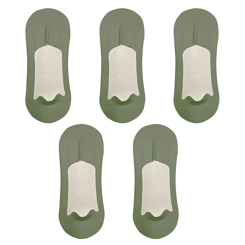 5 Pairs Men's Socks Cotton Breathable Summer Ultra-Thin No Show Ice Silk Sock Silicone Non-Slip Bottom Absorb Sweat Men Boat Sock
