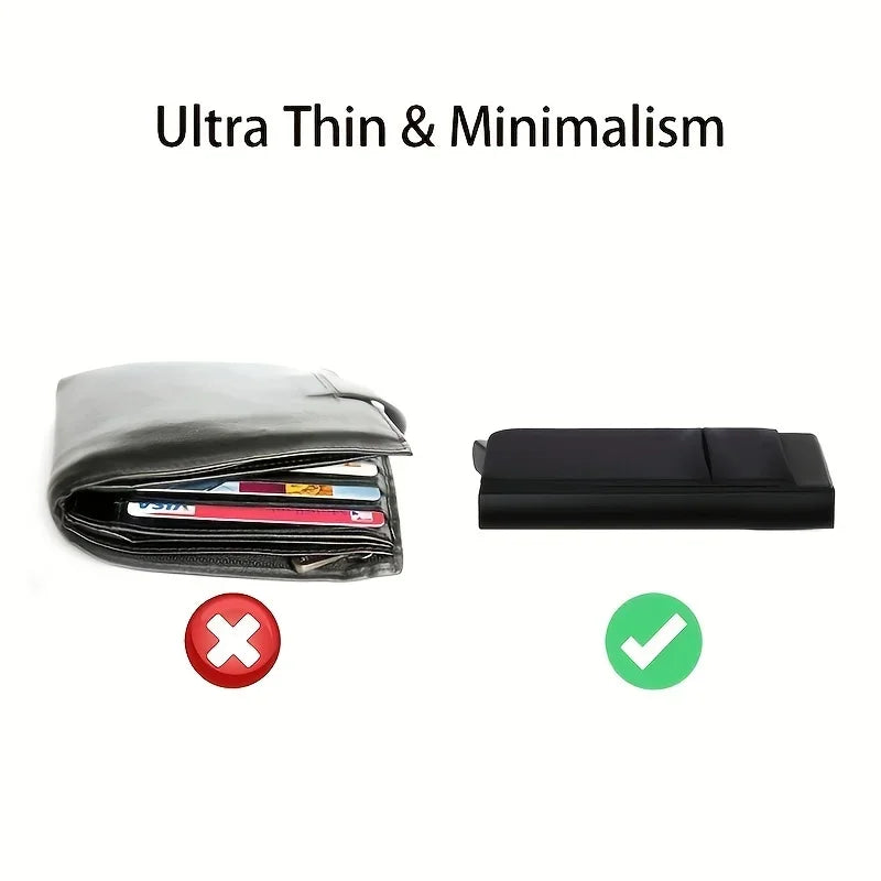 Large Capacity 12-Cards Minimalist Metal Card Holder