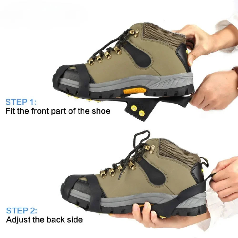 10 Studs Snow Ice Claw Gripper Anti-Skid Elastomer Cleats over Shoes Covers Crampons