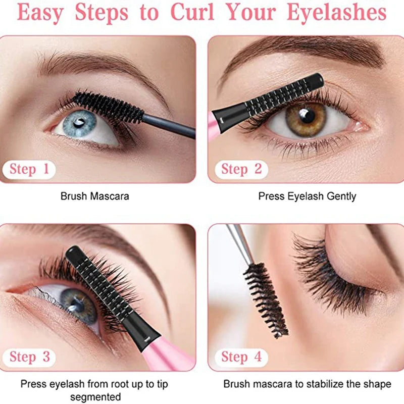 Heated Eyelash Curler Portable USB Rechargeable 4 Temperature Adjustable with LED Digital Display Styling Tool