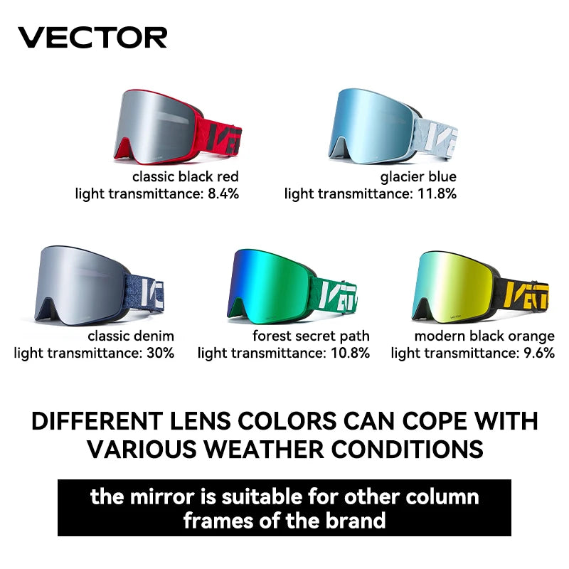 Ski Goggle - Anti Fog Magnetic Cylindrical UV400