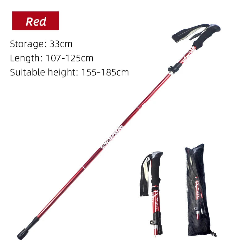 Trekking Pole Walking Hiking Stick Telescopic Collapsible into 5 sections