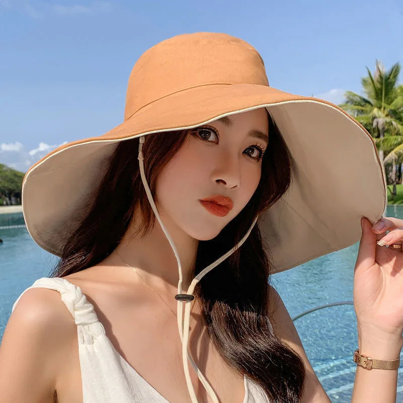 Wide Brim UPF 50+ Sun Hat Anti-UV Protection Double Sided Use
