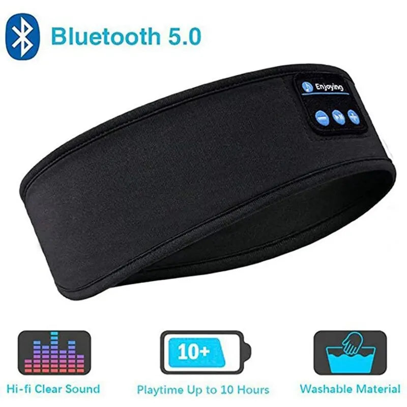 Bluetooth Sleeping Headband Elastic - Great for eye mask with soothing music, or for sports use as sweat band with music on the go