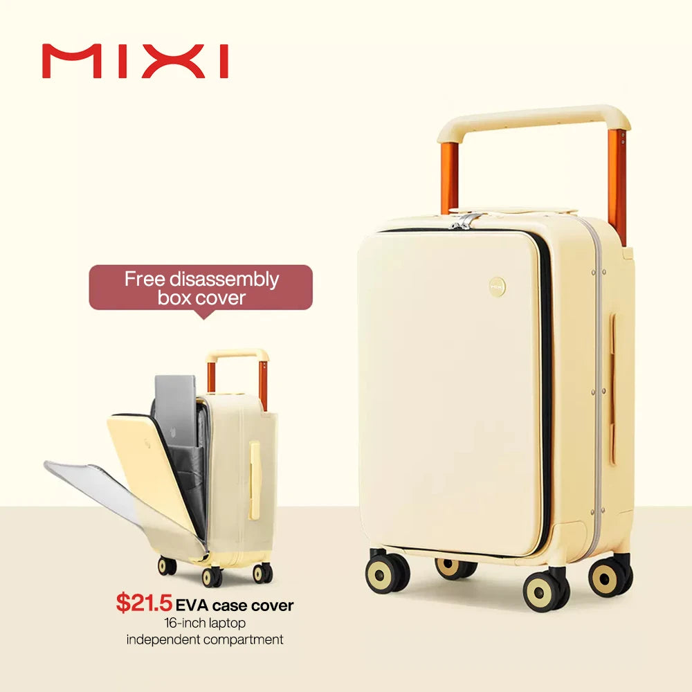 Stylish 2024 New Design Wide Handle Suitcase Carry-On Luggage Aluminum Frame