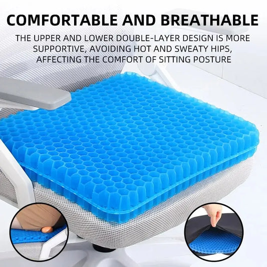 Cooling Seat Cushion Summer Breathable Honeycomb Design for Pressure Relief Back Tailbone Pain