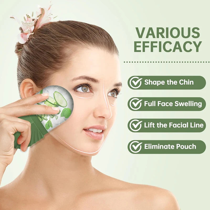 Ice Cube Facial Roller Beauty Massage Silicone Ice Mold for Eye Puffiness Ice Facial Roller Shrink Pores