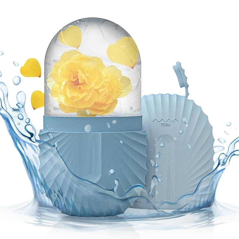 Ice Cube Facial Roller Beauty Massage Silicone Ice Mold for Eye Puffiness Ice Facial Roller Shrink Pores