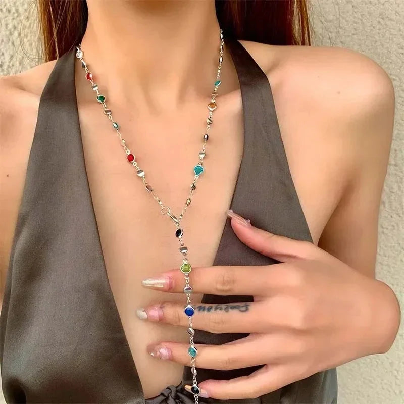 Long Tassel Rhinestone Bohemian Necklace