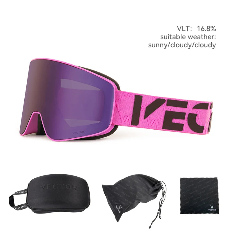 Ski Goggle - Anti Fog Magnetic Cylindrical UV400
