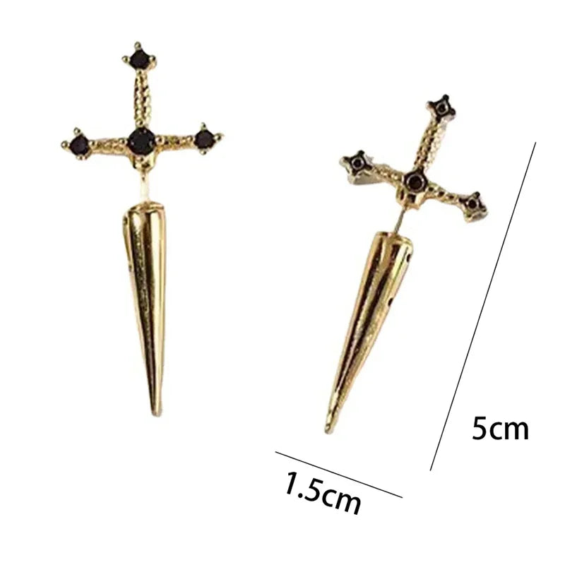 Cross Sword Stud Earrings