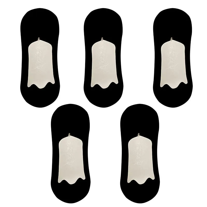 5 Pairs Men's Socks Cotton Breathable Summer Ultra-Thin No Show Ice Silk Sock Silicone Non-Slip Bottom Absorb Sweat Men Boat Sock