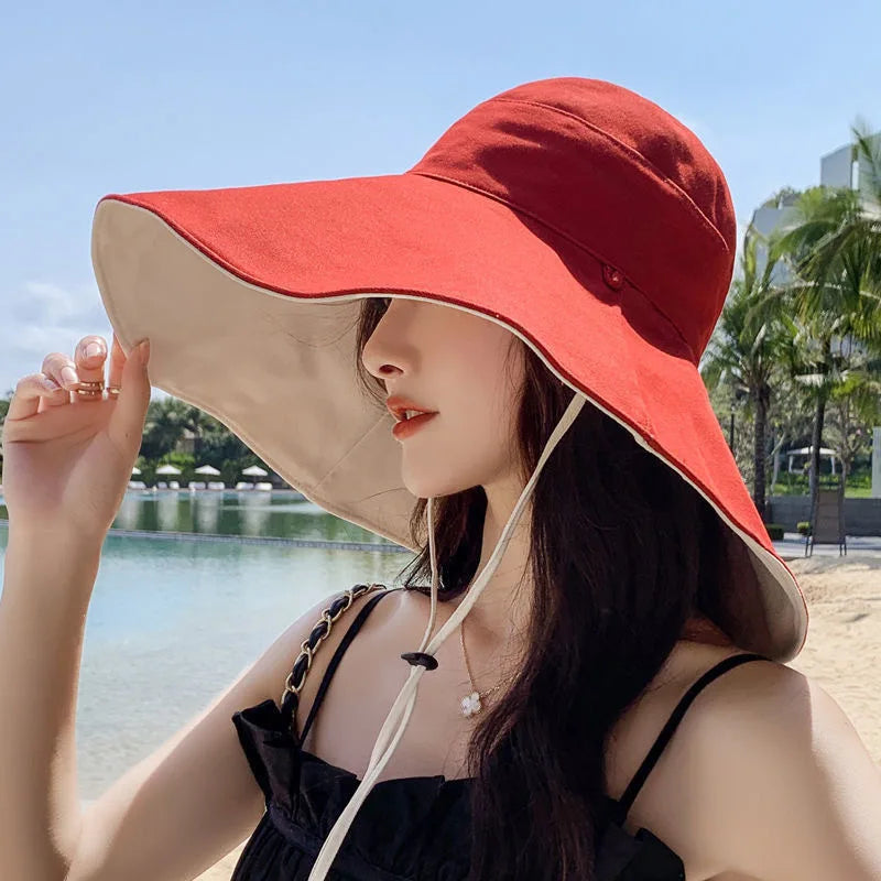 Wide Brim UPF 50+ Sun Hat Anti-UV Protection Double Sided Use