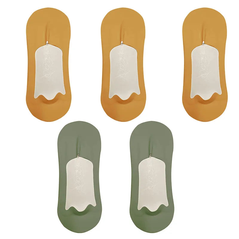 5 Pairs Men's Socks Cotton Breathable Summer Ultra-Thin No Show Ice Silk Sock Silicone Non-Slip Bottom Absorb Sweat Men Boat Sock