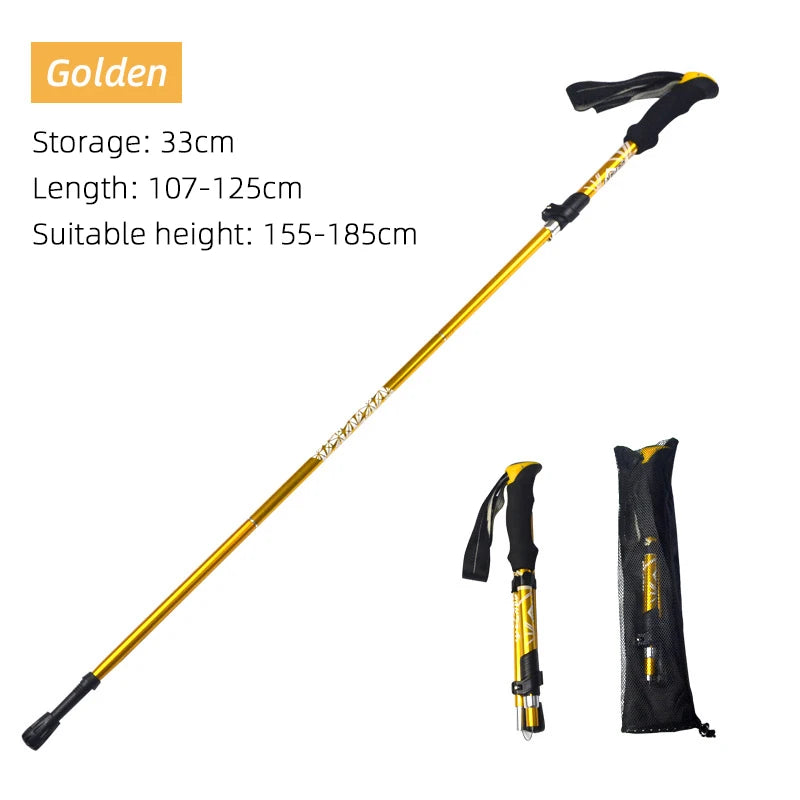 Trekking Pole Walking Hiking Stick Telescopic Collapsible into 5 sections