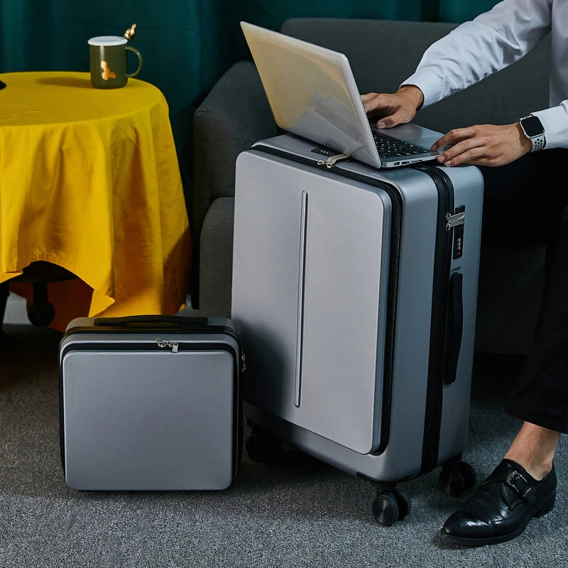 Executive Business Travel Suitcase Case Luggage with Laptop Bag Universal Wheel