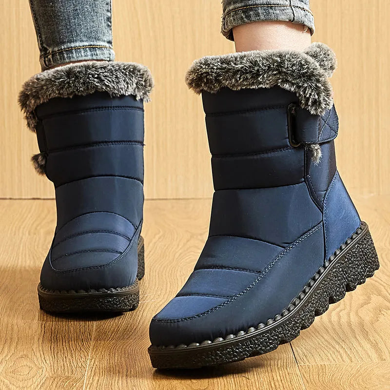 Women's Winter Waterproof Snow Boots Low cut with Fur