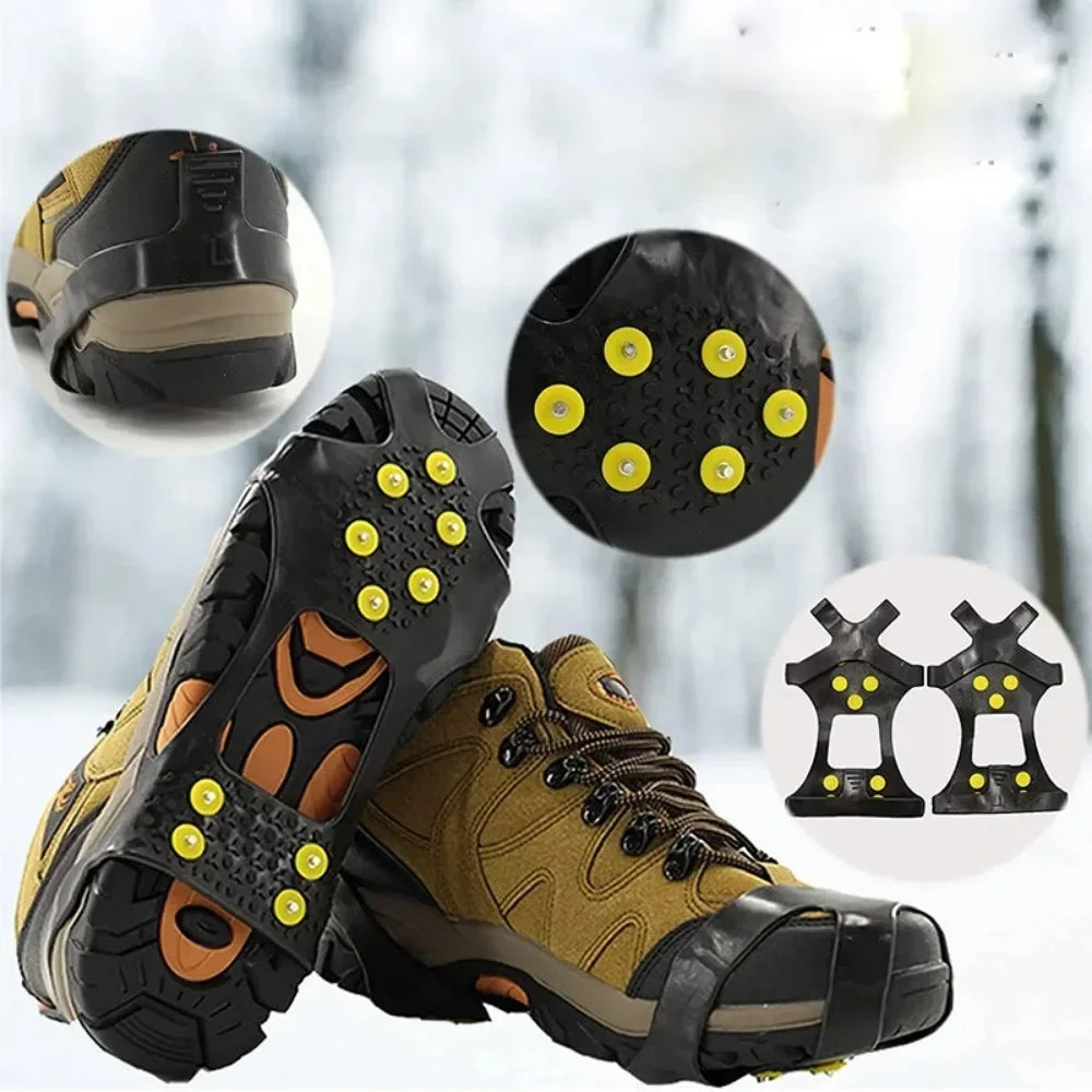 10 Studs Snow Ice Claw Gripper Anti-Skid Elastomer Cleats over Shoes Covers Crampons