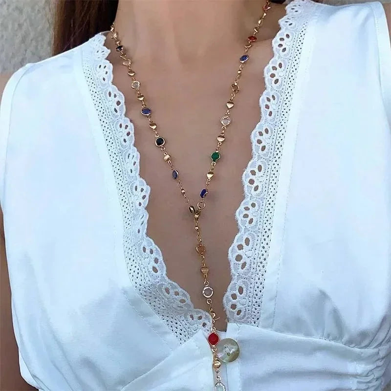 Long Tassel Rhinestone Bohemian Necklace