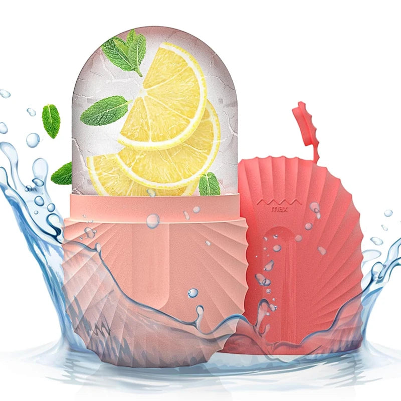 Ice Cube Facial Roller Beauty Massage Silicone Ice Mold for Eye Puffiness Ice Facial Roller Shrink Pores