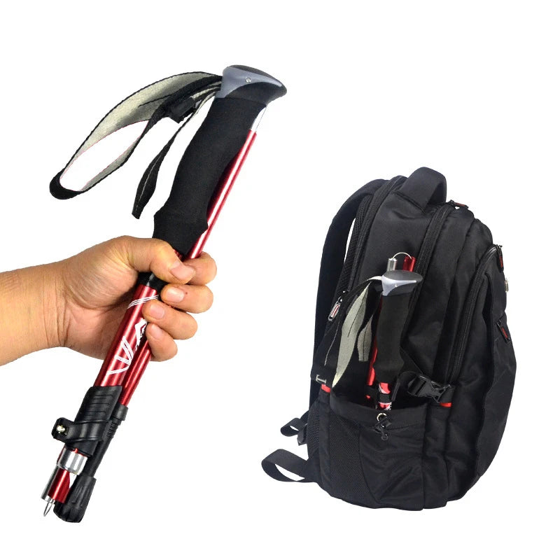 Trekking Pole Walking Hiking Stick Telescopic Collapsible into 5 sections