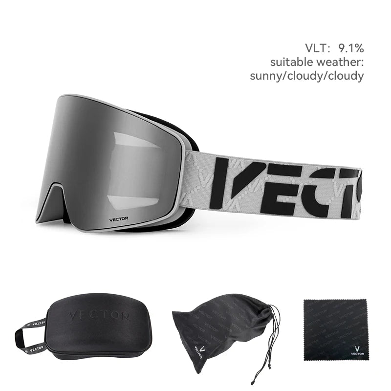 Ski Goggle - Anti Fog Magnetic Cylindrical UV400