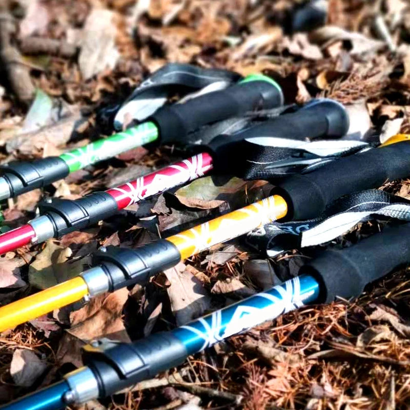 Trekking Pole Walking Hiking Stick Telescopic Collapsible into 5 sections