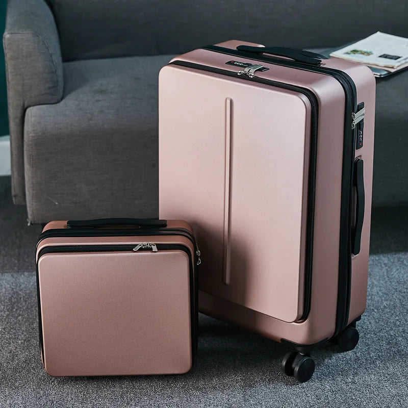 Executive Business Travel Suitcase Case Luggage with Laptop Bag Universal Wheel