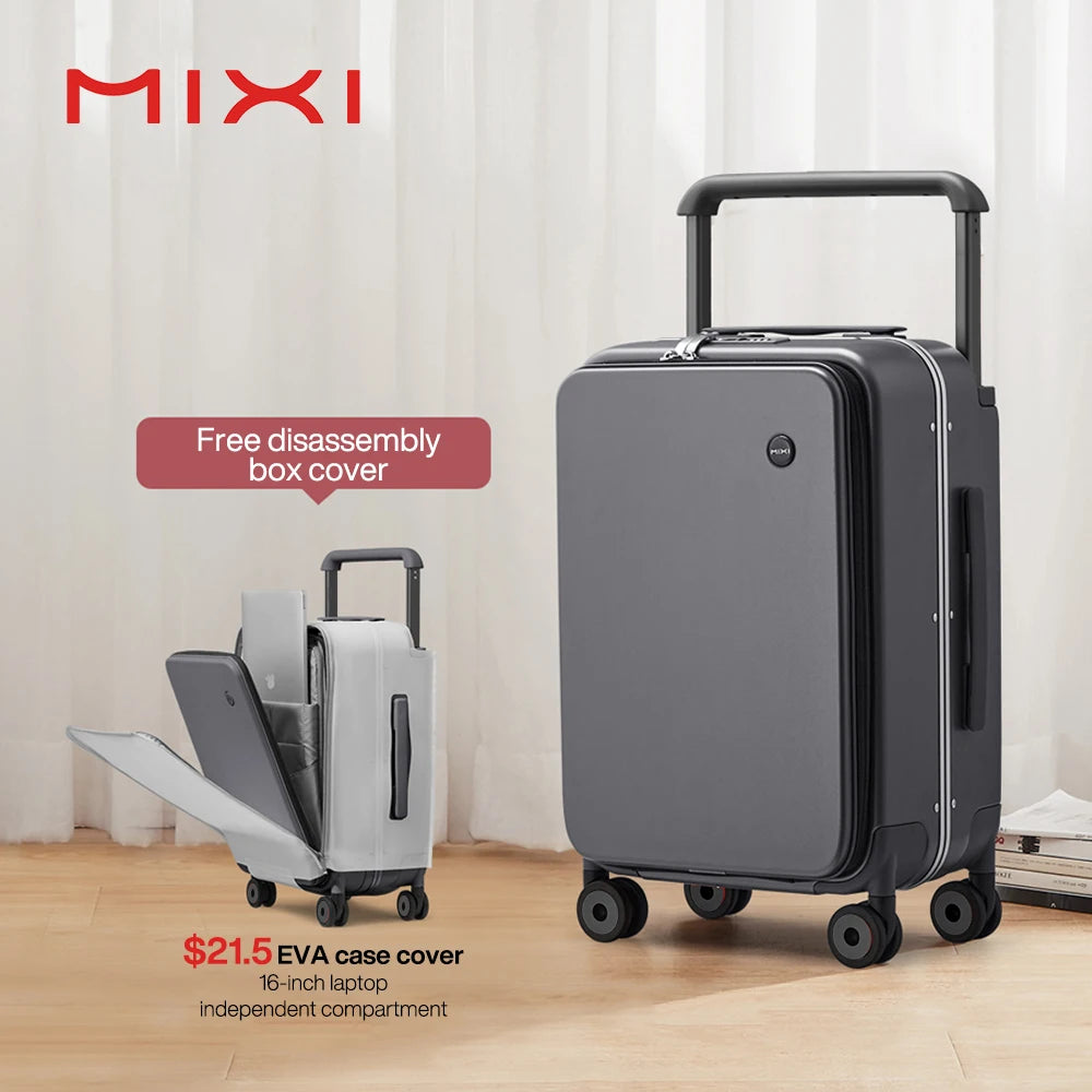 Stylish 2024 New Design Wide Handle Suitcase Carry-On Luggage Aluminum Frame