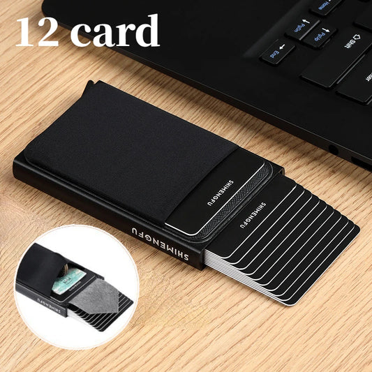Large Capacity 12-Cards Minimalist Metal Card Holder
