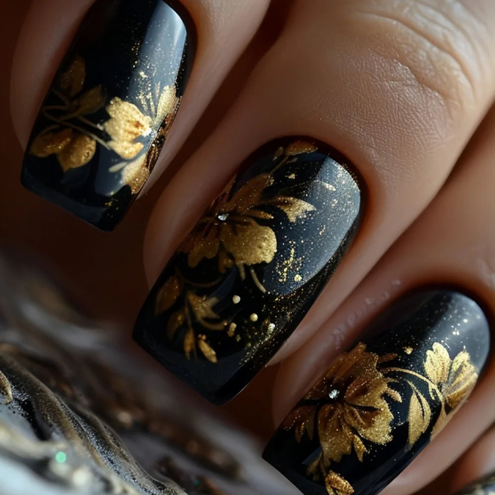 Floral Nail Art Ombre French Acrylic Nail Spice Girls