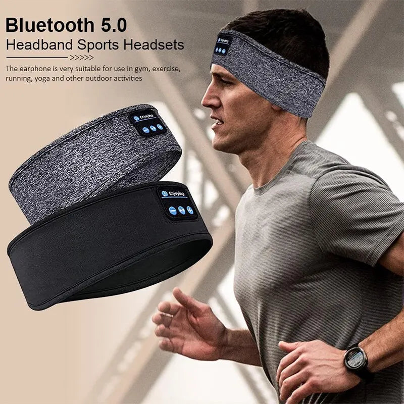 Bluetooth Sleeping Headband Elastic - Great for eye mask with soothing music, or for sports use as sweat band with music on the go