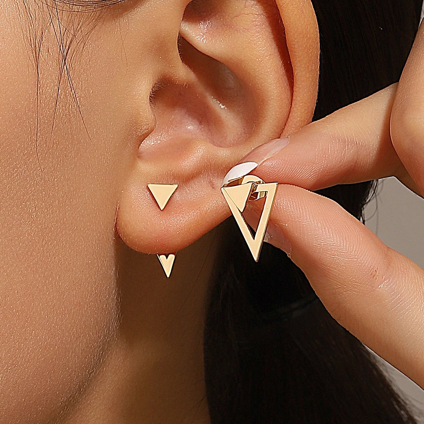 Retro Minimalist Triangle Stud Earrings