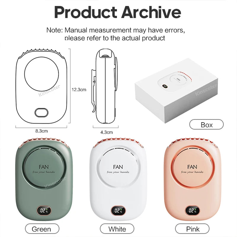 Portable Lightweight Quiet Mini Bladeless Cooling Fan USB Rechargeable