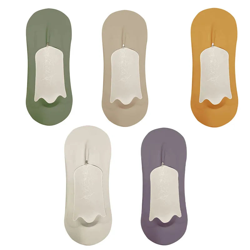 5 Pairs Men's Socks Cotton Breathable Summer Ultra-Thin No Show Ice Silk Sock Silicone Non-Slip Bottom Absorb Sweat Men Boat Sock