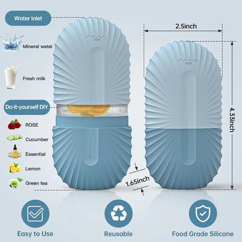 Ice Cube Facial Roller Beauty Massage Silicone Ice Mold for Eye Puffiness Ice Facial Roller Shrink Pores
