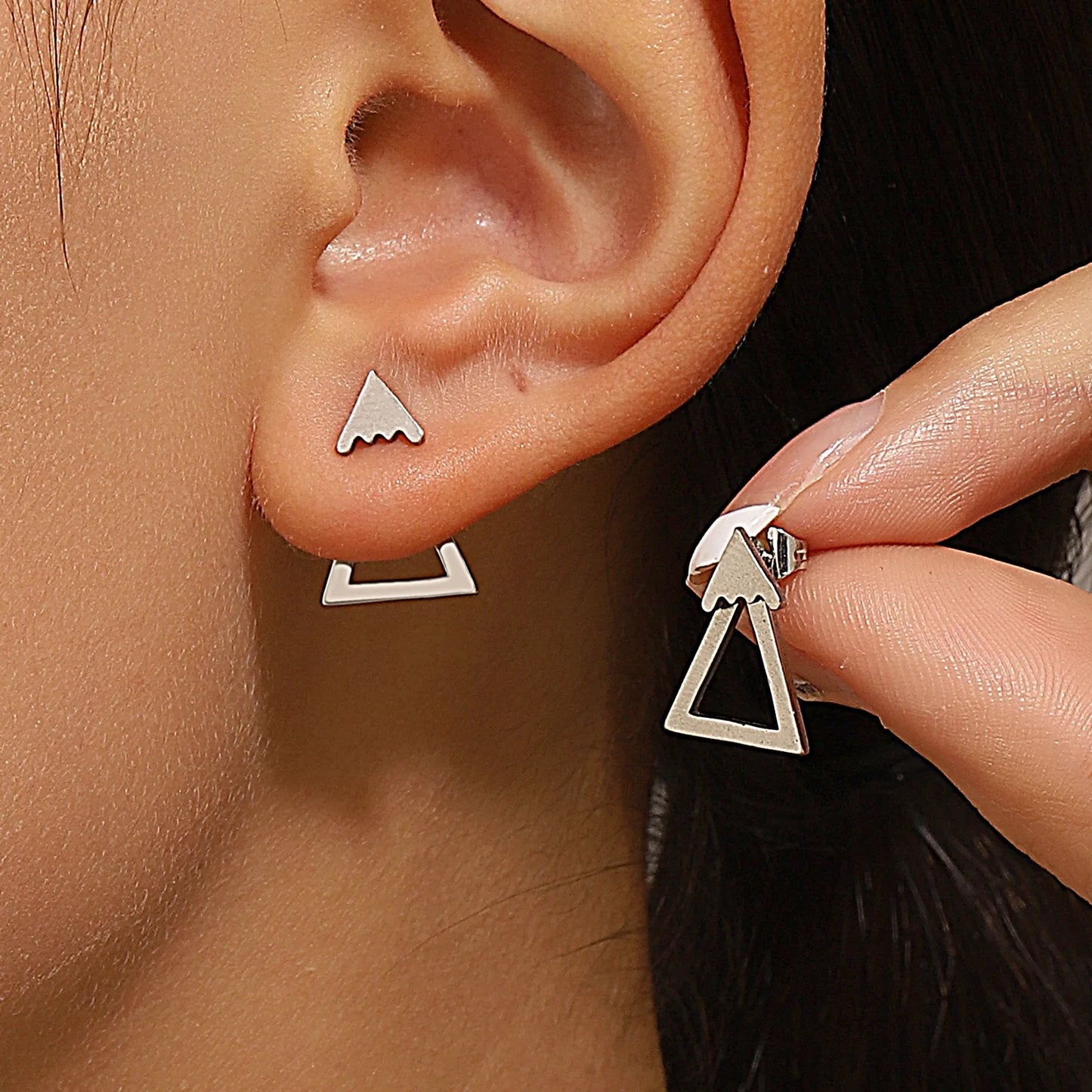 Retro Minimalist Triangle Stud Earrings