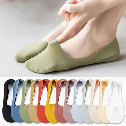 3 Pairs Women Socks High Quality Matching Casual Socks Summer Thin Cotton Bottom Non-Slip Invisible Breathable