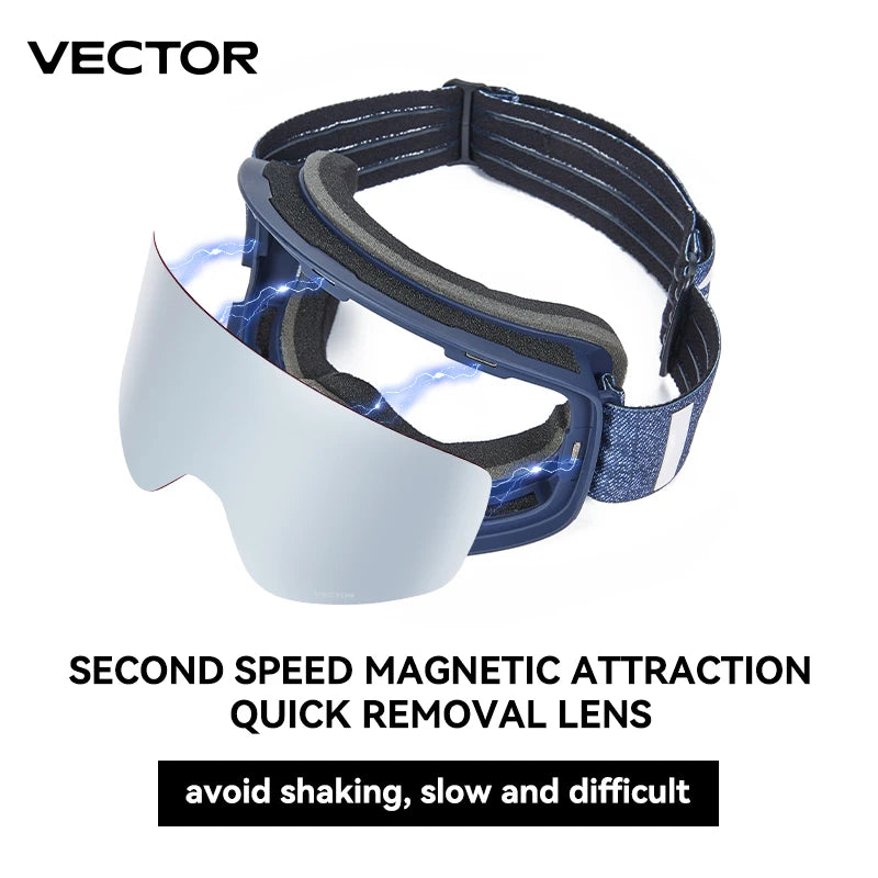 Ski Goggle - Anti Fog Magnetic Cylindrical UV400