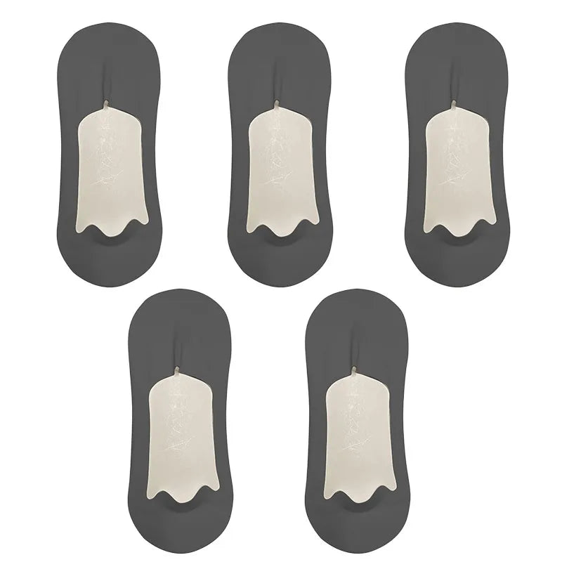 5 Pairs Men's Socks Cotton Breathable Summer Ultra-Thin No Show Ice Silk Sock Silicone Non-Slip Bottom Absorb Sweat Men Boat Sock