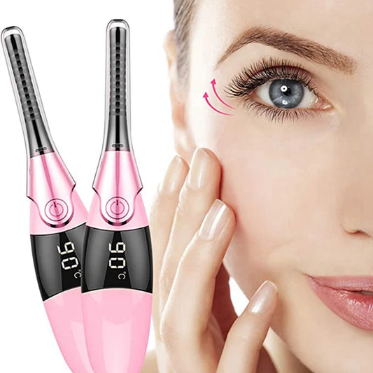 Heated Eyelash Curler Portable USB Rechargeable 4 Temperature Adjustable with LED Digital Display Styling Tool