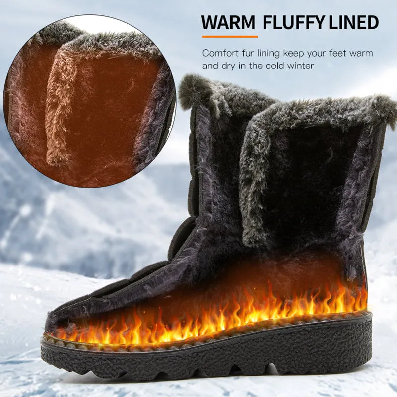 Women's Winter Waterproof Snow Boots Low cut with Fur