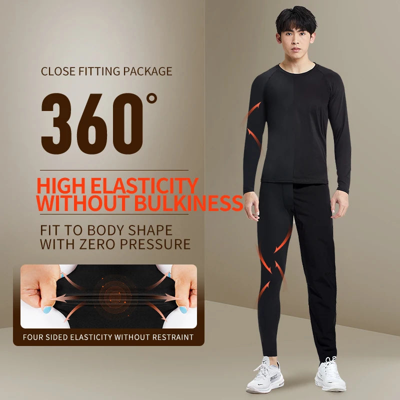 Men's Warm Pants with Plush and Thickened High Elasticity, Tight and Slim Fitting