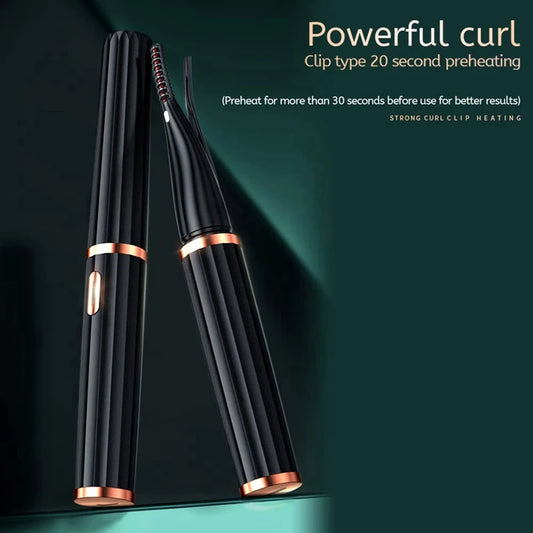 Heated Eyelash Curler, 2 in 1 Clip-Type Eyelash Curler with Comb USB Rechargeable Portable Electric Eyelash Curler