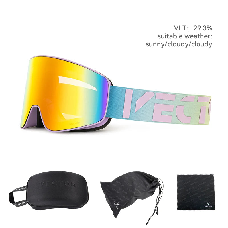 Ski Goggle - Anti Fog Magnetic Cylindrical UV400
