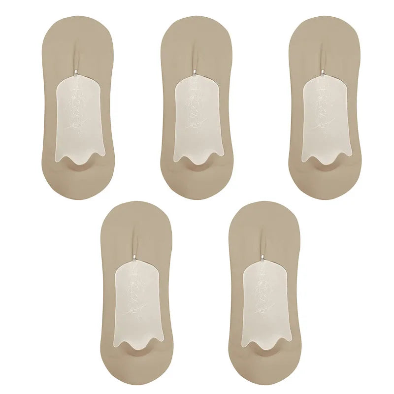5 Pairs Men's Socks Cotton Breathable Summer Ultra-Thin No Show Ice Silk Sock Silicone Non-Slip Bottom Absorb Sweat Men Boat Sock