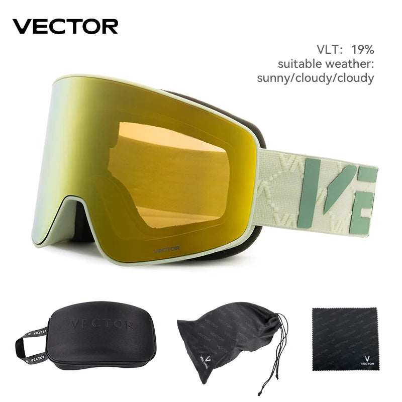 Ski Goggle - Anti Fog Magnetic Cylindrical UV400