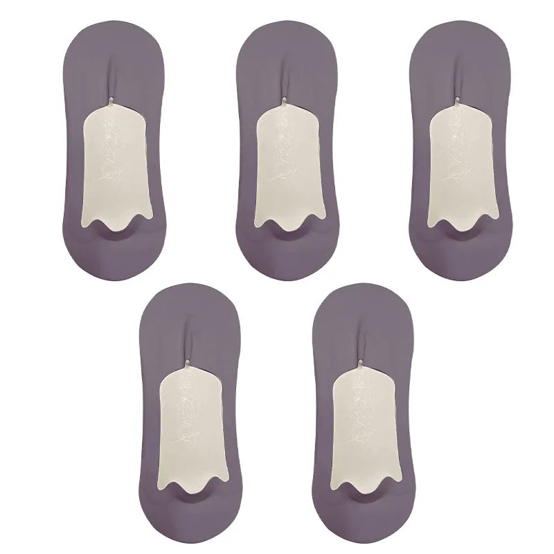 5 Pairs Men's Socks Cotton Breathable Summer Ultra-Thin No Show Ice Silk Sock Silicone Non-Slip Bottom Absorb Sweat Men Boat Sock