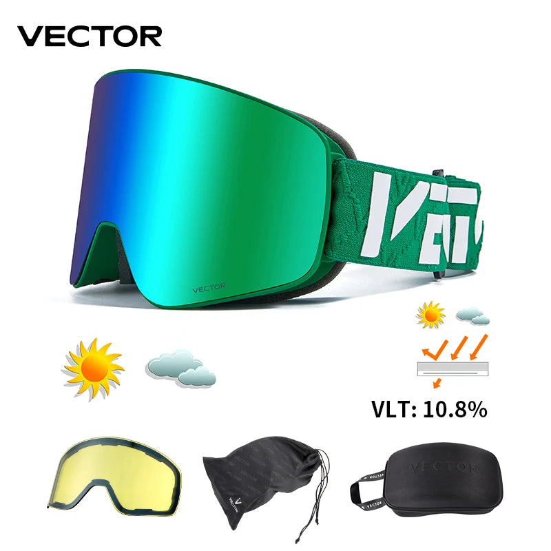 Ski Goggle - Anti Fog Magnetic Cylindrical UV400